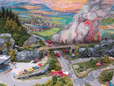 Weltkulturerbe Waldbrand und Feuerwehr vor Ort im vollem Einsatz